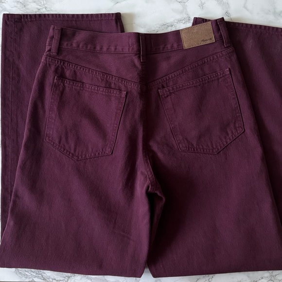 Madewell Low Slung Baggy Jeans in Bordeaux Garment Dyed Burgundy Size 26 $148 - Picture 4 of 7
